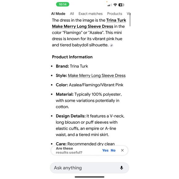 Trina Turk Women's Make Merry Tiered Mini Dress Medium Flamingo Pink Long Sleeve - Picture 10 of 16